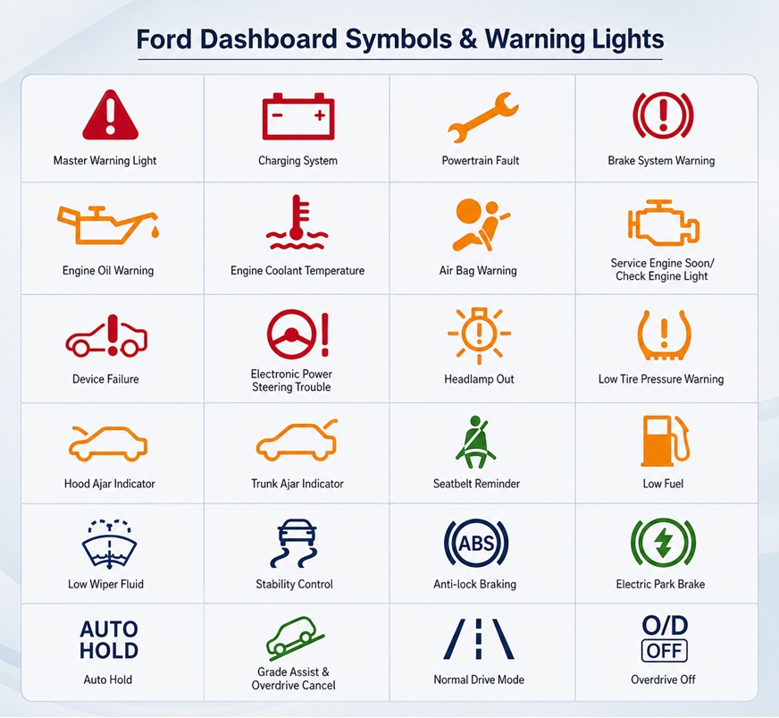 Ford dashboard symbols and meanings