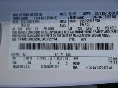 2020 Ford Escape Titanium Hybrid