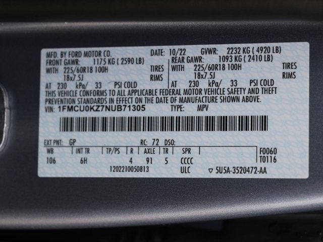 2022 Ford Escape Plug-In Hybrid SEL