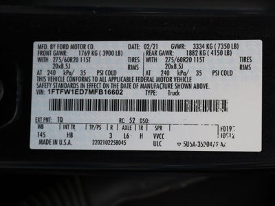2021 Ford F-150 Lariat