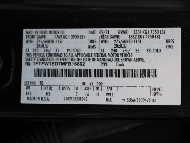 2021 Ford F-150 Lariat