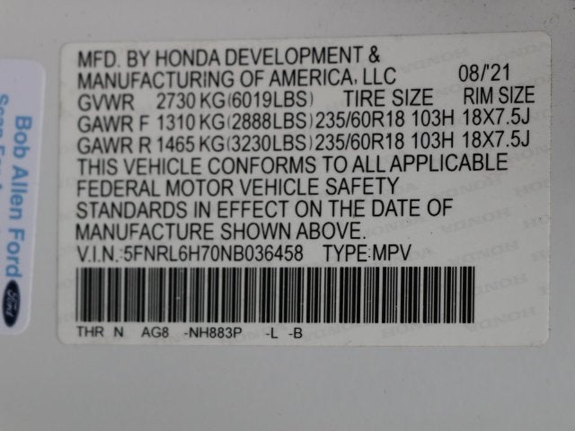 2022 Honda Odyssey EX-L