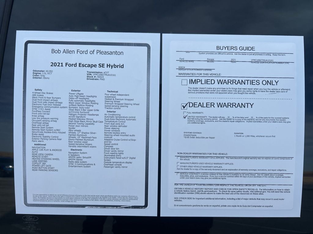 2021 Ford Escape SE Hybrid