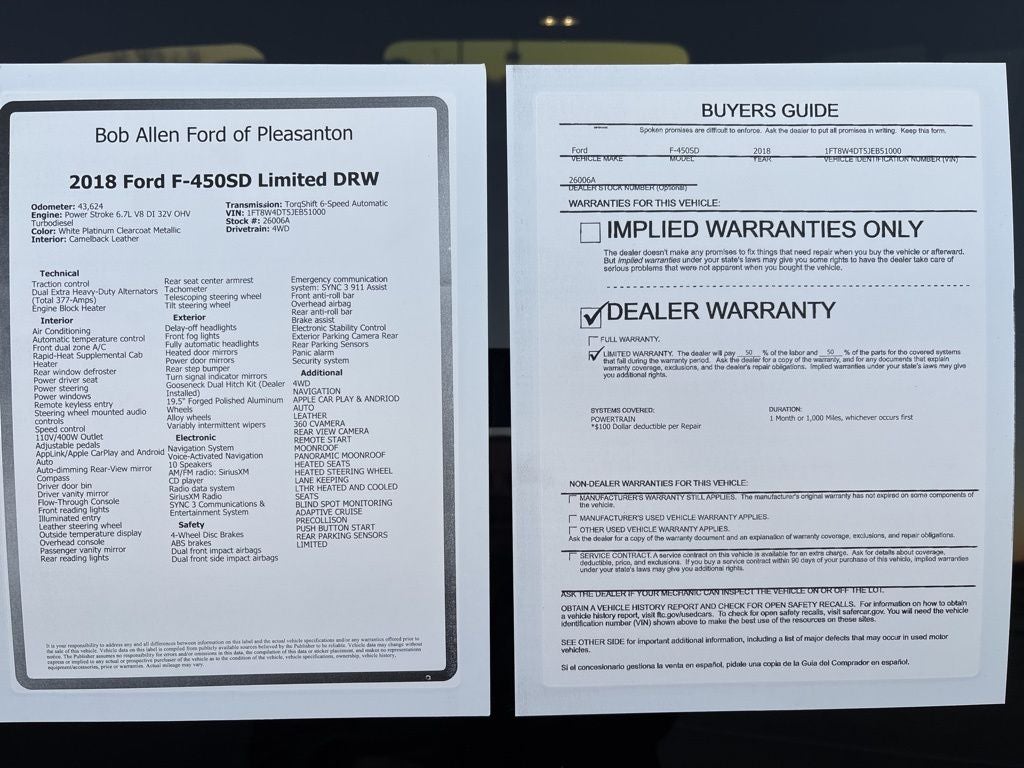 2018 Ford F-450SD Limited DRW