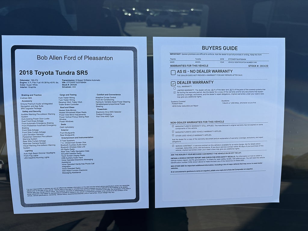 2018 Toyota Tundra 4WD SR5