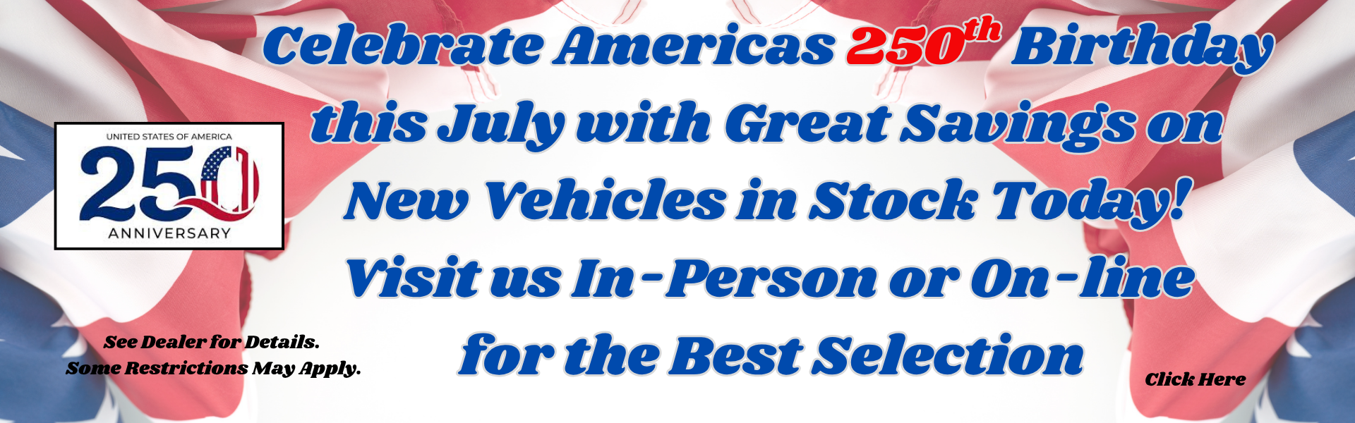 Celebrate 4th of July banner 2026