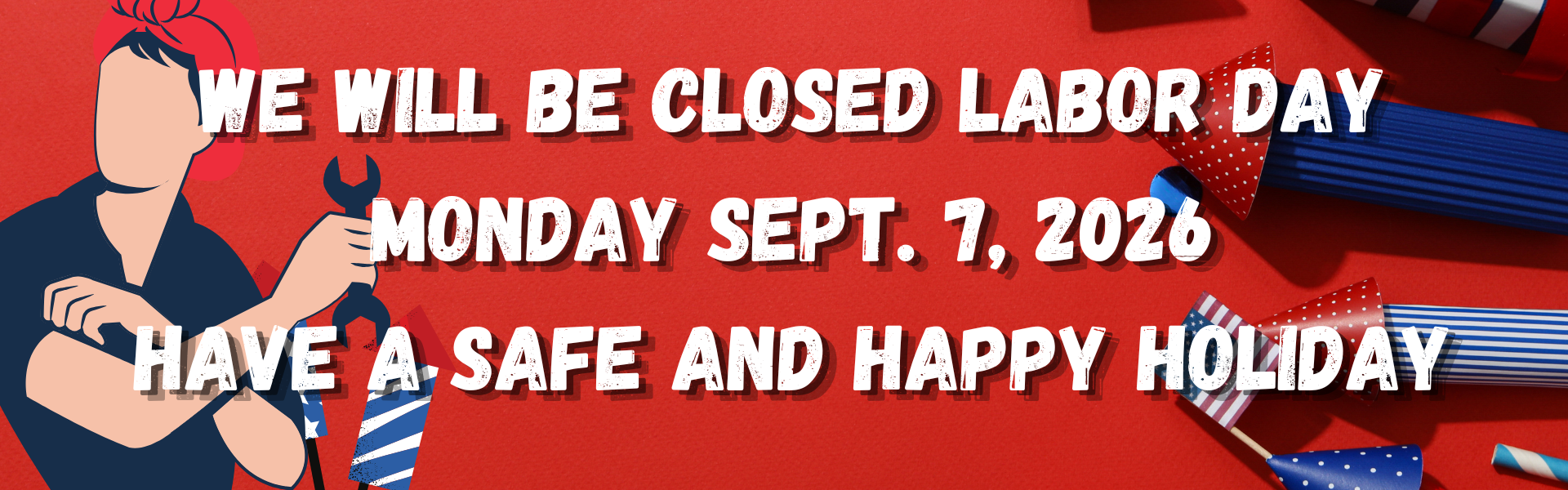 Closed Labor day banner Sept 2026