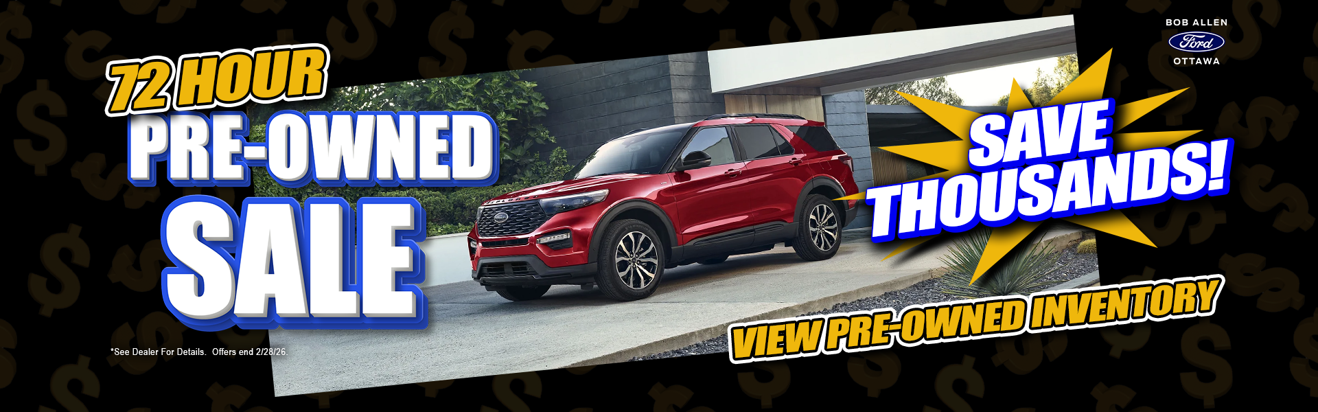 72 Hour Pre-Owned Sale